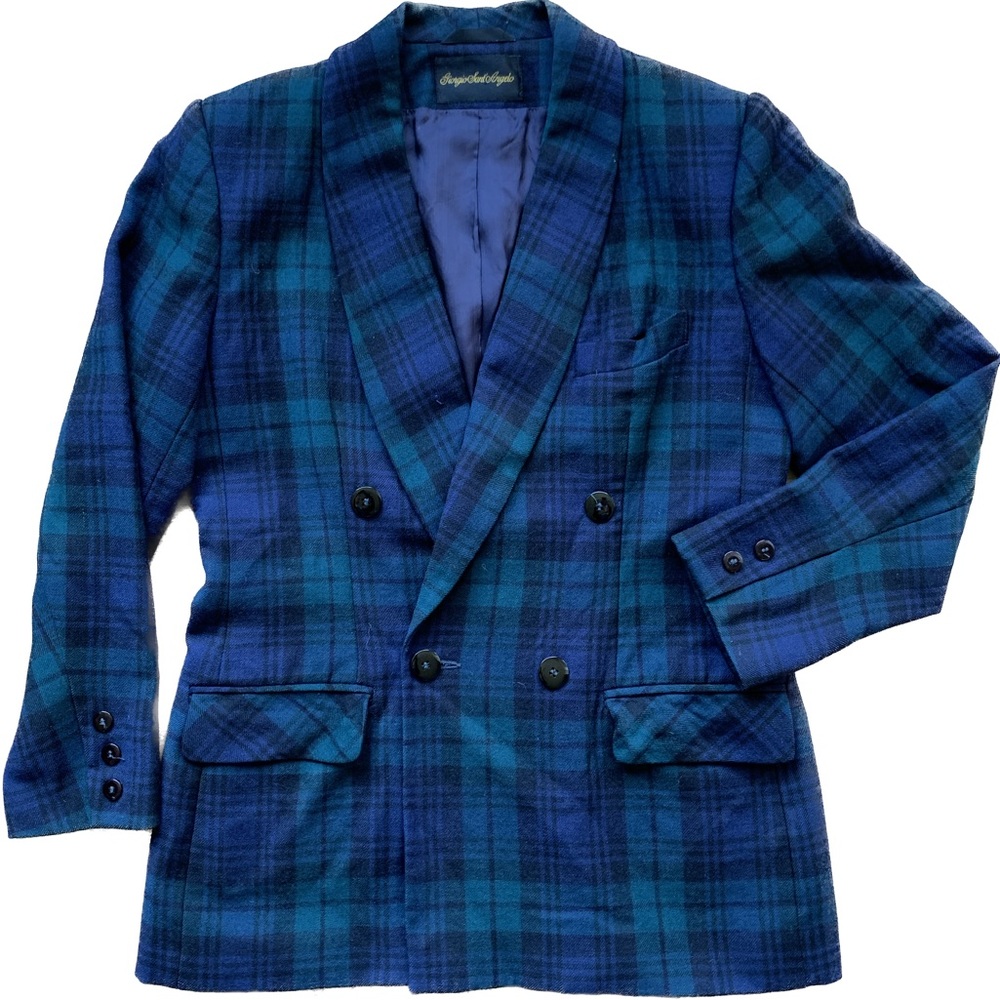 Vintage plaid wool blazer